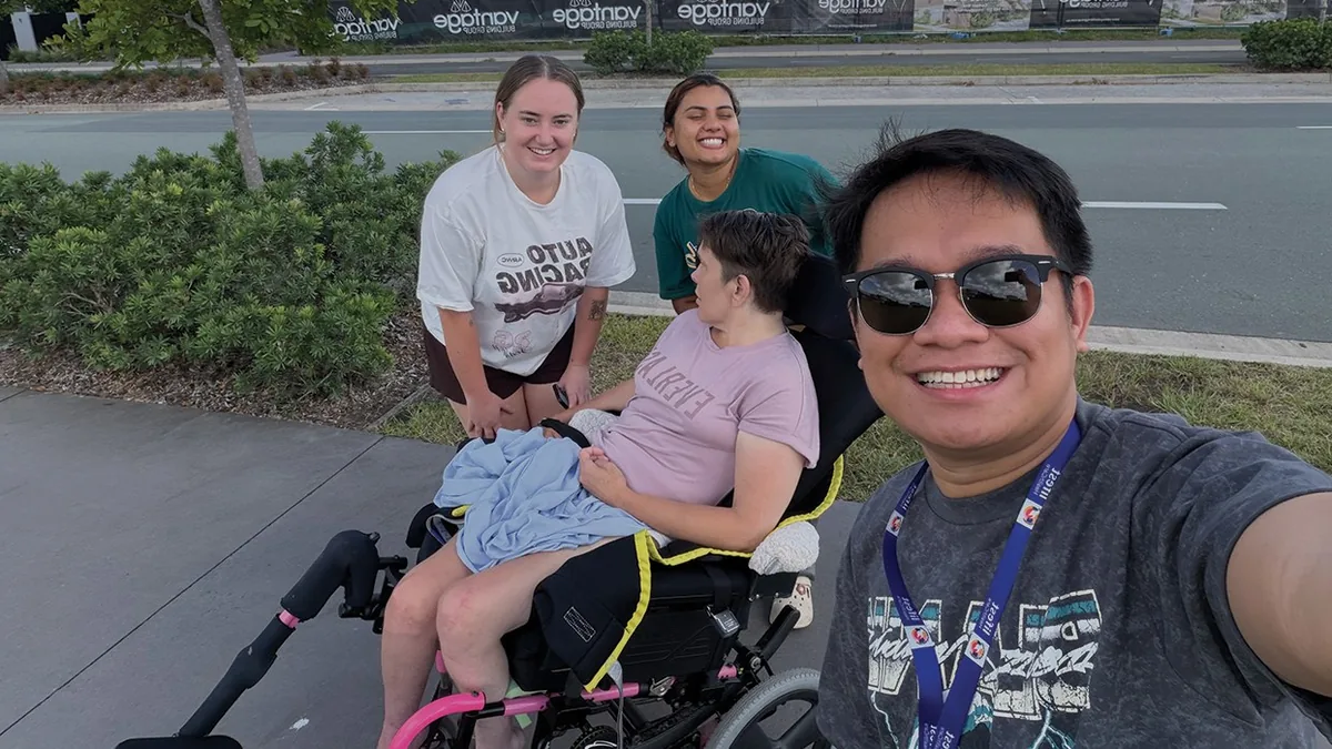 Lifest HealthCare staff and a participant out walking together